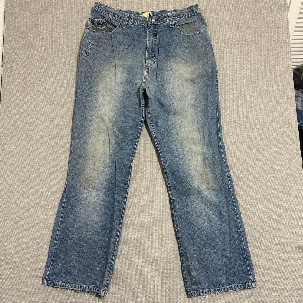 Attitude Vintage Y2K Baggy Relaxed Straight Leg Jeans Light Wash Mens Size 38
